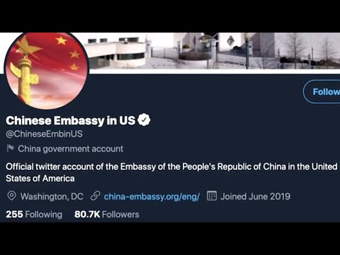 推特因維吾爾族帖子而暫停中國大使館的工作。 (Twitter suspends Chinese embassy over Uighur post)