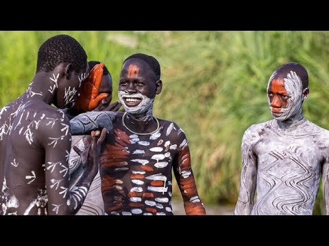 Suri Tribe Body Painting Omo Valley Ethiopia