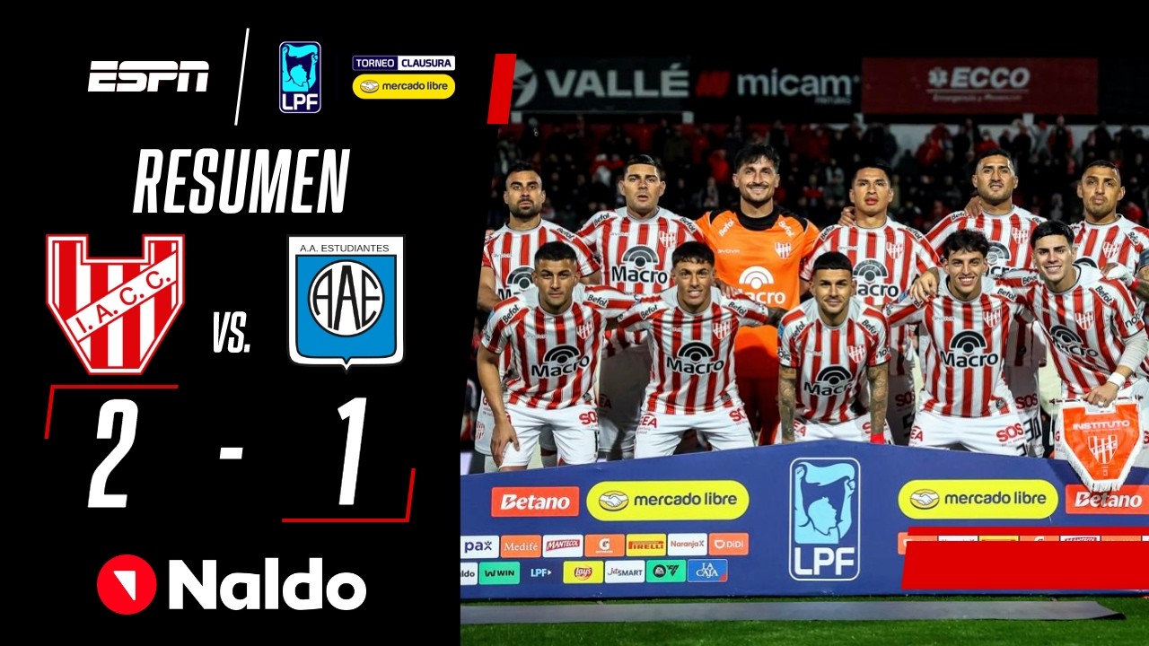 LA GLORIA GANÓ EL DUELO CORDOBÉS Y ES LÍDER DEL GRUPO A | Instituto 2-1 Estudiantes Río IV | RESUMEN