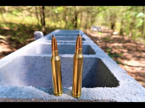 7MM MAG vs 300 WIN MAG - Cinder Block Test