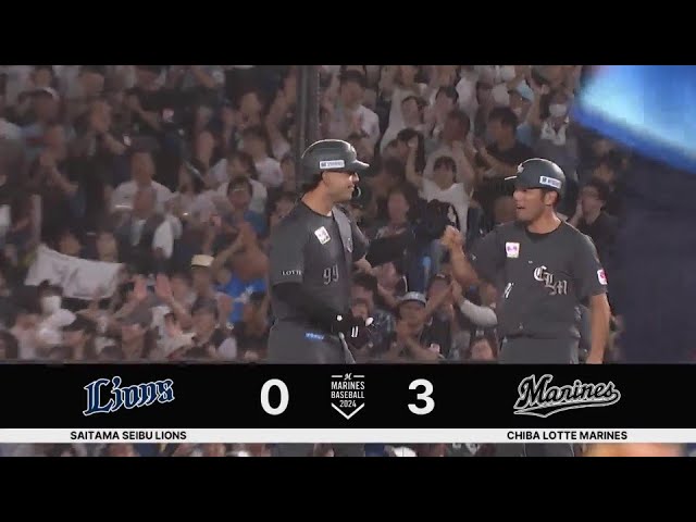 【2回裏】9月絶好調!! マリーンズ・ソト 満塁のチャンスでセンター前への2点タイムリー!!  2024年9月21日 千葉ロッテマリーンズ 対 埼玉西武ライオンズ