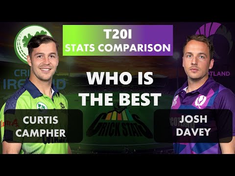 Curtis Campher vs Josh Davey T20I Stats Comparison - IRE vs SCO players stats comparison