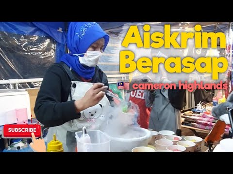 Aiskrim Berasap | Smoking Ice Cream Pasar Malam Golden Hill, Cameron Highlands