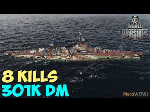 World of WarShips | Smolensk  | 8 KILLS | 301K Damage - Replay Gameplay 4K 60 fps