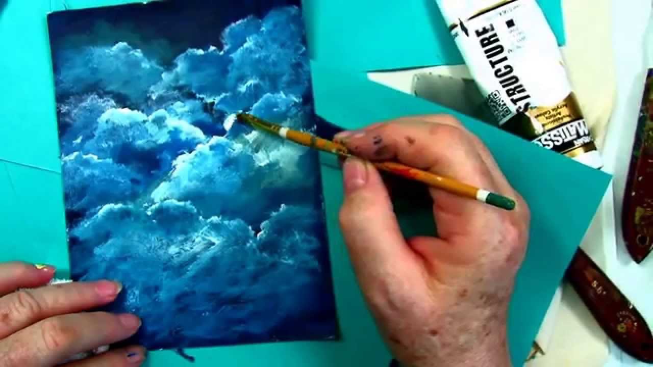 How to Paint Clouds tutorial, free  step by step cloud tutorial by : Ginger Cook
