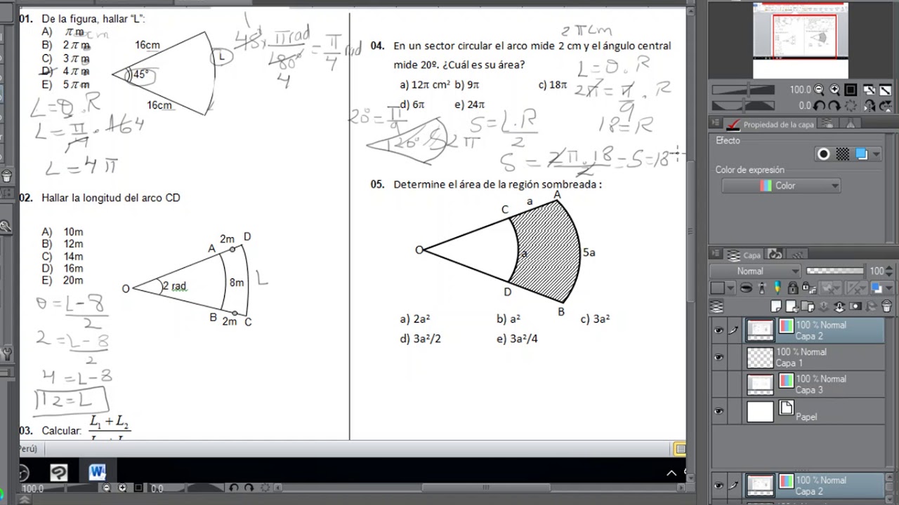 PROBLEMAS DE LONGITUD DE ARCO Y SECTOR CIRCULAR