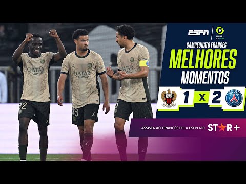 Gols e lances de Nice x PSG