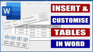 Insert and Customise Tables in Word | Microsoft Word Tutorials