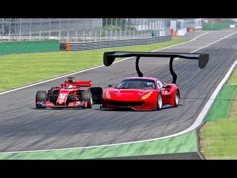 Ferrari F1 2018 vs Ferrari 488 with JET Engine - Monza