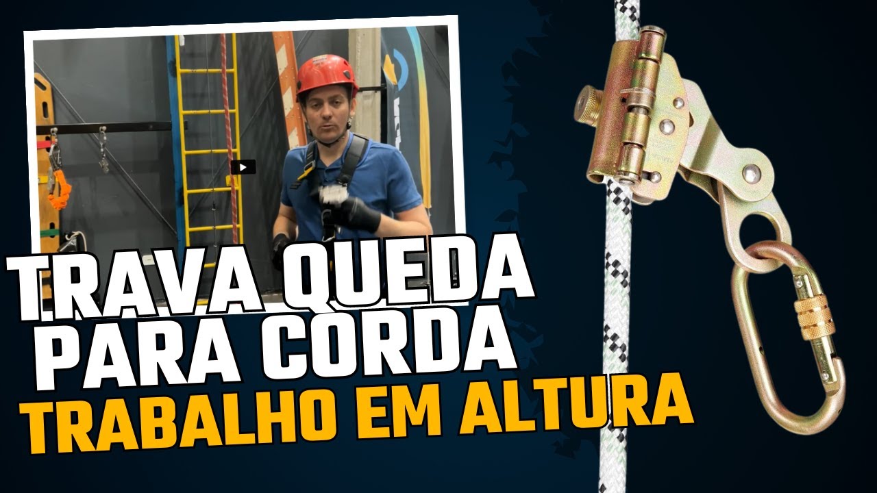 Trava Queda para Cabo Sintético (Corda) - NR 35 Trabalho em Altura