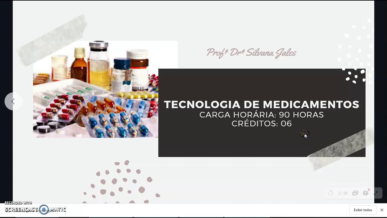 Introdução a Tecnologia de Medicamentos