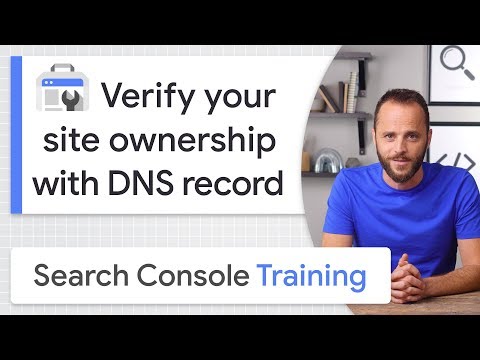 DNS record for site ownership verification - Google Search Console Training