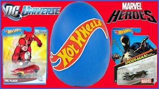 GIANT PLAY DOH SURPRISE EGG HOTWHEELS AND SUPERHEROES