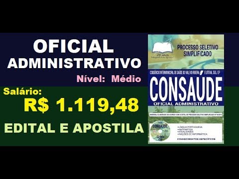 Edital Apostila Processo Seletivo Simplificado CONSAÚDE SP 2019 Cargo Oficial Administrativo