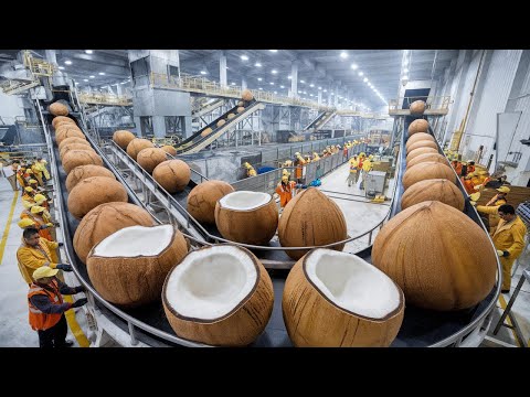How Coconuts Are Processed in a Factory | Coconut Production, Harvesting & Packaging