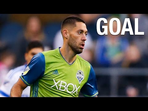 GOAL: Clint Dempsey rises above the Montreal defense to give the Sounders a 1-0 lead