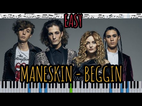 Måneskin - Beggin' (кавер на пианино + ноты) easy