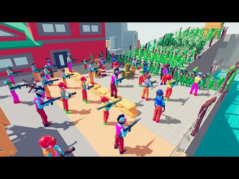 Zombie 100 Units vs  Army Soldier #12 - Totally Accurate Battle Simulator TABS