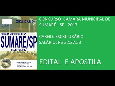 CONCURSO CÂMARA MUNICIPAL DE SUMARÉ   SP 2017   ESCRITURÁRIO