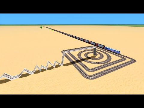 SQUARE CIRCLE RISKY BUMPY TRACK CROSS TRAIN 🤞RAILROAD CROSSING BEANG TRAIN SIMULATOR 