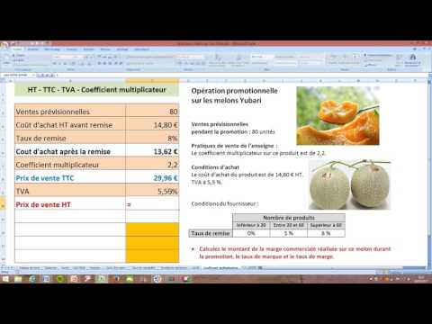 Coefficient multiplicateur - TVA - Marge commerciale - Exercice commenté