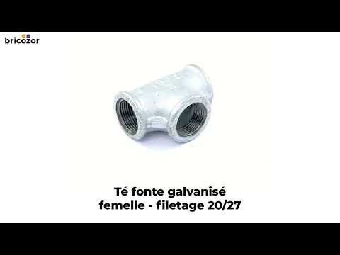 Té acier galvanisé - 90° - Femelle/Femelle/Femelle - Référence 130 CODITAL