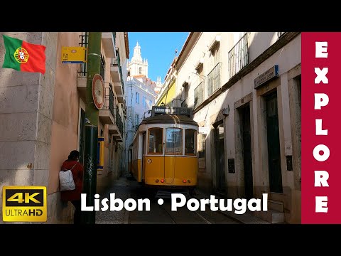 Lisbon walking tour | Sunny winter days in the capital city of Portugal | 4K 60fps