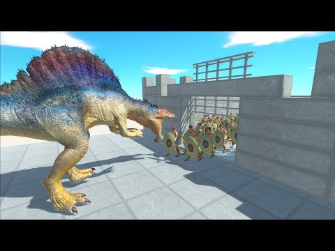 50 CRIXUS THE GAUL IN SKY CASTLE BRICK VS ALL DINOSAUR - Animal Revolt Battle Simulator