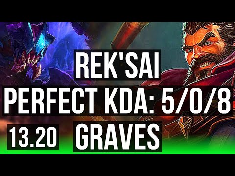 REK'SAI vs GRAVES (JNG) | 5/0/8, 2.1M mastery, 500+ games | BR Master | 13.20