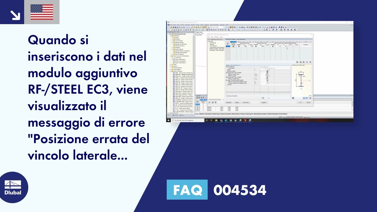 [IT] FAQ 004534 | Quando si inseriscono i dati nel modulo aggiuntivo RF-/STEEL EC3, viene visualizzato il messaggio di errore...