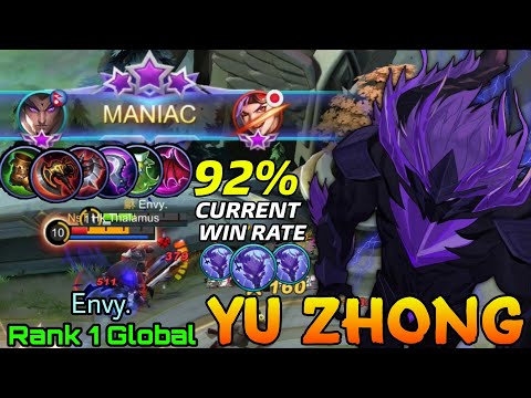 92% Current Win Rate Yu Zhong The Black Dragon! - Top 1 Global Yu Zhong by Envy. - MLBB