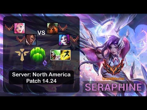 Seraphine Support + Lucian vs Nautilus + Jinx - NA GrandMaster - Patch 14.24