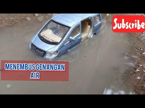 Mobil Alphard nekat trobos banjir