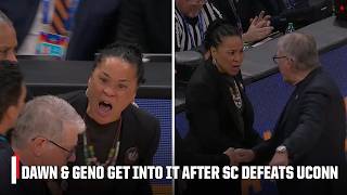 ESPN: SC KNOCKS OFF UCONN 🚨 Tensions flare between Dawn & Geno during Final Four | ESPN CBB