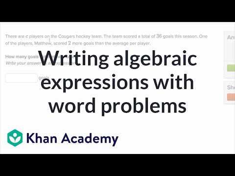 Writing basic algebraic expressions word problems 2