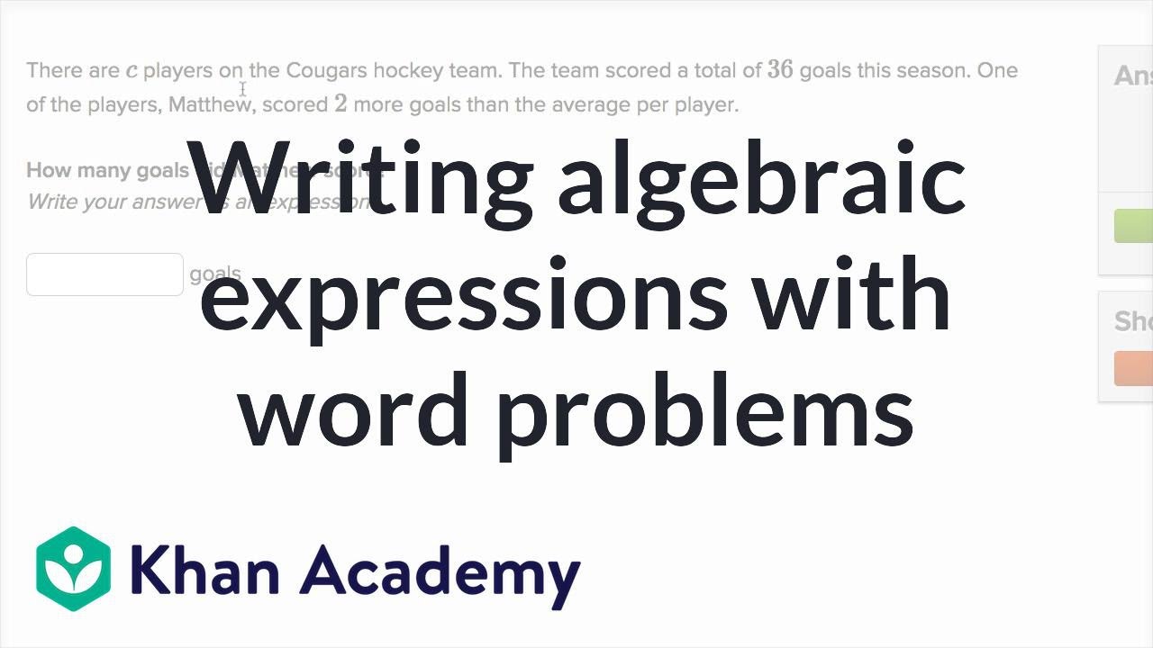 How to write algebraic expressions from word problems | 6th grade | Khan Academy