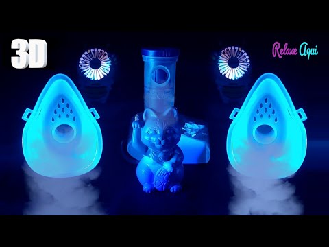 ASMR Triple Aerosol inhaler and Double Fan. Amazing white noise for sleeping 💤💤