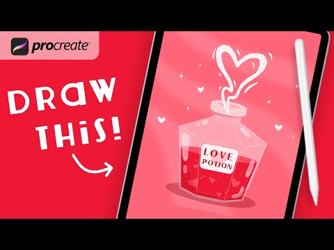 Procreate Step by Step Tutorial - Love Potion - Valentine's Day Illustration