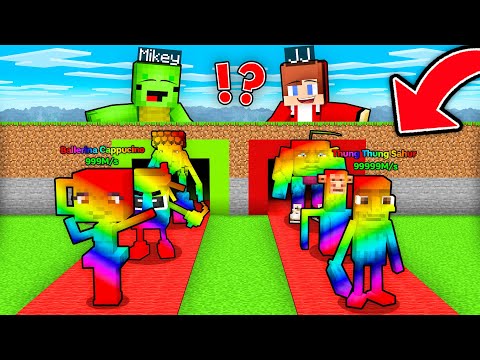 JJ and Mikey : Steal a RAINBOW Mob in Minecraft ! - Maizen