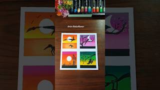Download lagu ✨ Easy sunset egret, grass and monkey painting l Oil Pastel Art #shorts #art #painting #scenery mp3