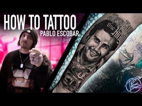 Crazy Pablo Escobar Tattoo | HOW I TATTOO | opaque grey method W REALTIME & TIMELAPSE FOOTAGE
