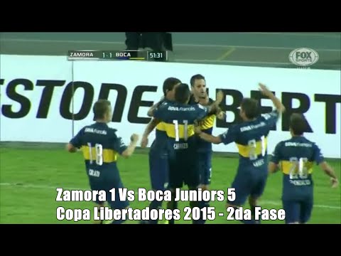 Zamora 1 Vs Boca Juniors 5 - Copa Libertadores 2015 - 2da Fase