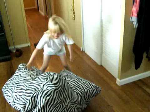 Graci's gets her Big Joe Bean chair for a kindergarten graduation present from mommy & daddy