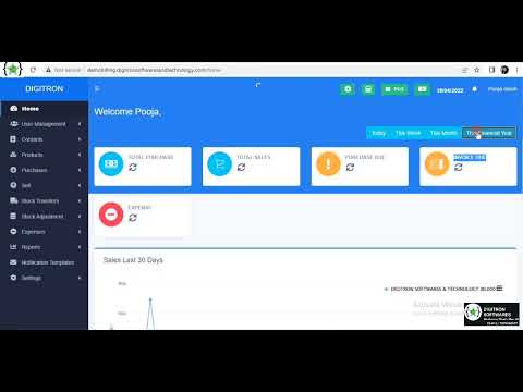 Billing Software - Dashboard please contact with: 7709266577 digitron softwares and technology
