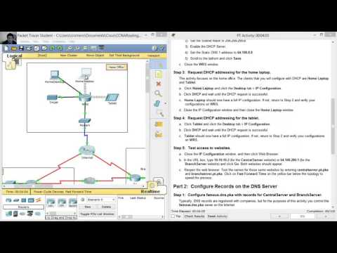 10.2.2.7 Packet Tracer - DNS and DHCP