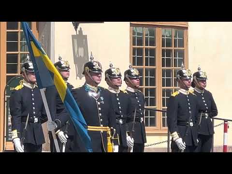 Drottningholms Slott vaktavlösning. 2022-06-22 Livgardet-Upplands Flygflottilj F16