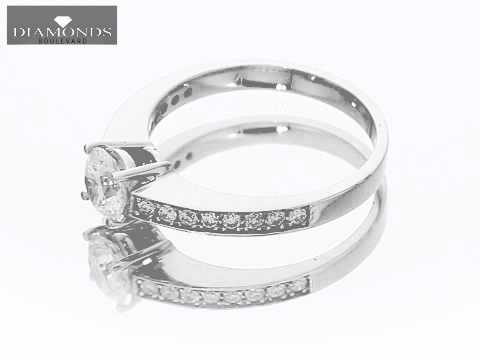 Sparkling Diamond Engagement Ring W/Accents- Raw