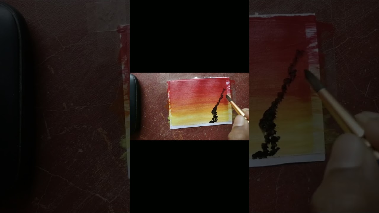 how do draw simple water colour 🌄✨