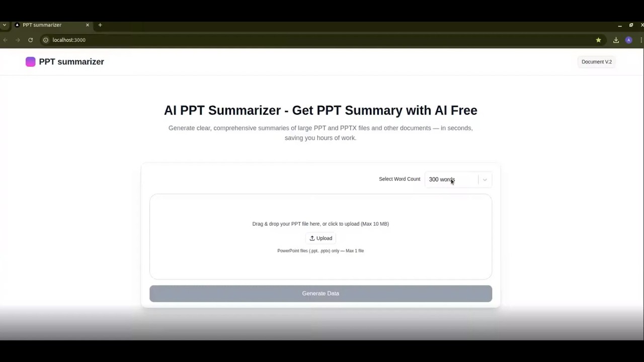 AI PPT Summarizer |  Summarize PowerPoint Presentations Instantly