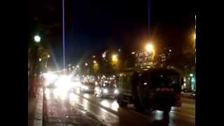 Walking down the Champs Elysees in Paris